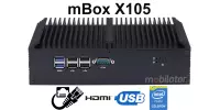 mBox X105 v.1 - Industrial Mini Computer with Intel Celeron 3855U Processor - M.2 disk - USB 3.0, 2x HDMI
