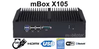 mBox X105 v.7 - Industrial, fanless Mini Computer - 512GB M.2 disk - 16GB RAM - Wifi + Bluetooth (6x RS-232, 4x USB 3.0)