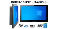 BiBOX-156PC1 (i3-4005U) v.1 -  15-calowy komputer panelowy z WiFi i standardem odporności IP65 z przodu urządzenia (1xLAN, 6xUSB)