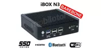 IBOX N3 v.1 BAREBONE - Rugged miniPC with Intel Celeron processor, 4x USB 2.0, 2x USB 3.0, 1x RJ-45 COM and 2x RJ-45 LAN 