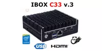 IBOX C33 v.3 - Small miniPC with Intel Celeron processor, 4GB RAM and 128GB SSD disk and USB, RJ-45, WiFi and Bluetooth ports