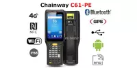 Chainway C61-PE v.8 - Compact, rugged data terminal for wholesalers with UHF RFID scanner on the pistol grip