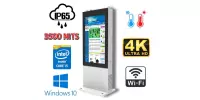 NoMobi Trex 65W v.2.1 - kiosk - totem multimedialny zewnętrzny - przystosowany do pracy w niskich i wysokich temperaturach - z ekranem 65 cali z rozdzielczością 4K o jasności 3500 nitów, system grzewczy