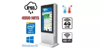 NoMobi Trex 65W v.8 - Wandaloodporny zewnętrzny ekiosk informacyjny, stojący z widocznym w słońcu ekranem 65 cali (jasność 4500 nits), rozdzielczością 1920x1080 FHD, dostawą drogą morską (ok. 2,5 miesiąca)