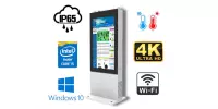 NoMobi Trex 65W v.11.1 - wolnostojący przemysłowy wodoodporny telebim reklamowy 65 cali z ekranem 4K (system Windows 10), praca w niskich i wysokich temperaturach, z normą IP65 i dostawą lotniczą (ok.14 dni)