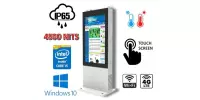 NoMobi Trex 65W v.15 - mrozooodporny totem stojący zewnętrzny IP65 - interaktywny z dotykowym 65-cio calowym ekranem HD o jasności 4500 nits (widoczny pod słońce), łącznością GSM 4G, wbudowanym ogrzewaniem i dostawą lotniczą (ok. 14 dni)