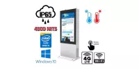NoMobi Trex 55W v.10 - wytrzymały nowoczesny totem stojący z 55-calowym dotykowym wyświetlaczem FHD o jasności 4500 nitów, Internet 4G, odporny na kradzież, system dogrzewania zimą (ok. 2,5 miesiąca dostawy), Windows 10