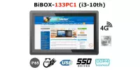 BiBOX-133PC1 (i3-10th) v.5 - Rugged PanelPC with touch screen, IP65 resistance, 4G connectivity and extended RAM 16 GB, SSD (512 GB)