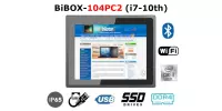 BiBOX-104PC2 (i7-10th) v.2 - Komputer przemysłowy PanelPC z ekranem dotykowym, 8GB RAM, rozszerzenie SSD (256 GB), Bluetooth, 2xLAN, 4xUSB