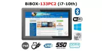 wstrząsoodporny Wodoodporny PanelPC z ekranem dotykowym do chłodni Windows 10 PRO  WiFi, Bluetooth, 8 GB RAM i dyskiem SSD 256 GB  BiBOX-133PC2 
