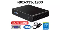 Wzmocniony budżetowy mały Komputer Przemysłowy Fanless MiniPC yBOX-X33-J1900 Barebone