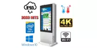 NoMobi Trex 75W v.2.1 - Zewnętrzny (pełna norma IP65) wzmocniony totem stojący z ekranem 75 cali i rozdzielczością 4K, systemem Windows 10, szkłem hartowanym i dostawą morską (ok. 2,5 miesiąca)