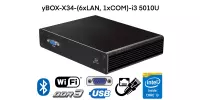 Budżetowy Mini Komputer Przemysłowy - 128GB SSD, WiFi - MiniPC yBOX-X34-(6xLAN, 1xCOM)-i3 5010U v.2