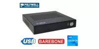 MiniPC dla logistyki w wersji BAREBONE Polywell-J4125AEL2 z wydajnym nowoczesnym procesorem Intel Celeron