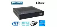 Specjalistyczny wzmocniony miniPC z wydajnym procesorem Intel Celeron Polywell-J4125AEL2 Celeron z zainstalowanym systemem operacyjnym Linux