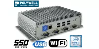 Polywell-Nano-U8FL2C6 i3 v.1 - Rugged industrial computer with Intel Core i3 processor, SSD, Wifi and 10x USB, 6x RS-232 COM