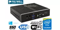 Polywell-Nano-N3350D wydajny i odporny MiniPC o niewielkich rozmiarach z dyskiem SSD  i systemem Windows 10 Pro