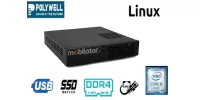 Polywell-HM170L4 i3 v.1 - Industrial miniPC computer in a durable metal housing - with four LAN ports, i3 processor, HDMI, DP and VGA