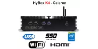 HyBOX K4 - Celeron v.1 - Rugged industrial computer for continuous operation - with Intel Celeron processor, WiFi, 4GB RAM, 128GB SSD, HDMI and 4x USB (3 YEAR WARRANTY)