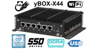 Mini industrial computer with passive cooling MiniPC - 8GB RAM, Bluetooth - yBOX-X44-(6LAN, 2COM)-i3 8145U v.3