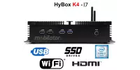 HyBOX K4 - i7 v.1 - Mini PC dla przemysłu chłodzony przez specjalną konstrukcję obudowy, z dwoma portami LAN, dyskiem SSD (256GB) i 8GB DDR3L RAM i modułem WiFi (3 LATA GWARANCJI)