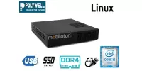 Polywell-HM170L4 i5v.1 - MiniPC dla przemysłu w odpornej metalowej obudowie, wyposażony w nowoczesny dysk SSD; z wydajnym procesorem Intel Core i3, czterema portami LAN, HDMi, DP I VGA