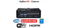 HyBOX H3 - Celeron J4125 Barebone - Efficient computer for industry with a powerful Intel Celeron J4125 processor, 2x LAN, 2x USB 3.0, 2x USB 2.0 - WiFi as standard (3 YEAR WARRANTY)