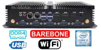 HyBOX H4 - i7 Barebone - Industrial fanless miniPC with a powerful Intel Core i7 quad-core processor, WiFi, 2x LAN, 8x USB and HDMI (3 YEAR WARRANTY)