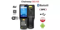 Terminal danych  odporny na niskie i wysokie temperatury  z normą odporności IP65 pamięcią 3GB ROM  Chainway C61-V3