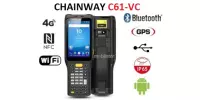 Przenośny skaner kodów kolektor danych z modułem NFC, z normą odporno ści IP65, pamięcią 3GB ROM  o wzmocnionej konstrukcji  Chainway C61