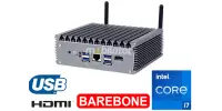 MiniPC yBOX-X56 I7 1165G7 Barebone - Kompaktowy budżetowy komputer przemysłowy bezwentylatorowy wydajny szybki procesor dwie anteny WIFI 4G 3G USB 3.1 niewielki komputer przemysłowy fanless