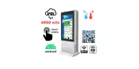 totem reklamowy odporny na skrajne warunki atmosferyczne totem zewnętrzny przemysłowy z ekranem LCD Wodoszczelny kiosk reklamowy  NoMobi Trex Hi75
