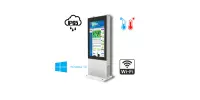 Totem zewnętrzny informacyjno -reklamowy Gablota zewnętrzna odporna na deszcz i mróz Infokiosk z normą odporności IP65  NoMobi Trex Hi43W