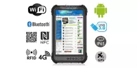 MobiPAD 9TS-5A - wytrzymały tablet z precyzyjnym GPS, UHF RFID (3-4m), czytnikiem linii papilarnych, 8-calowy ekran dotykowy, Android 11, 8GB RAM, 256GB ROM, odporny na pył, wodę i wstrząsy, IP65