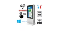 Wandaloodporny totem zewnętrzny panel reklamowy pracujący w niskich i wysokich temperaturach Infokiosk z normą odporności IP NoMobi Trex Hi55W