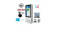 zewnętrzny totem LCD z ekranem o jasności 4500 nitów Gablota zewnętrzna odporna na deszcz i mróz Infokiosk z normą odporności IP65  NoMobi Trex Hi55W