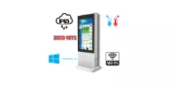 Gablota zewnętrzna odporna na deszcz i mróz Wandaloodporny totem zewnętrzny Infokiosk z normą odporności IP65  NoMobi Trex Hi55W