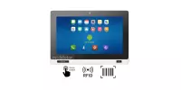 Mobitouch 116A-LF+2D v.2 - Android 12 or 14 - Industrial panel computer (IP65 standard on the front) with a capacitive touch screen, 1D/2D reader,  WiFi6 and a 125 kHz RFID radio scanner