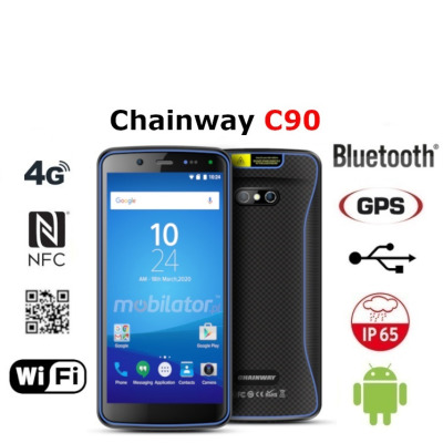 Wytrzymały energooszczędny Przemysłowy kolektor danych Odporny na pył i wodę Terminal mobilny  Chainway C90