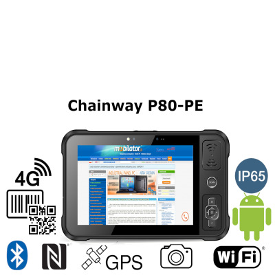 tablet przemysłowy ze skanerem kodów kreskowych 2D oraz NFC Chainway P80