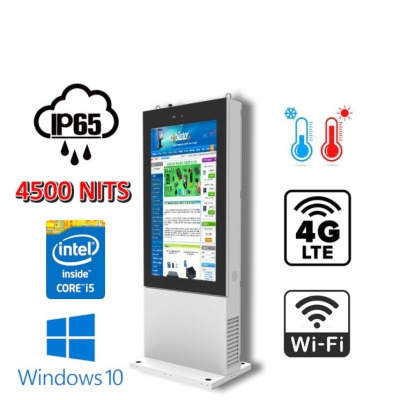 NoMobi Trex 65W v.13 - multimedia advertising display, reinforced standing totem with a 65-inch screen with FHD resolution and very high brightness of 4500nits, with a cooling and heating system and delivery by plane (14 days)