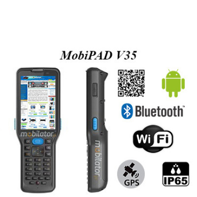 MobiPAD V35 – odporny na kurz i wodę terminal danych z normą IP65, skanerem kodów 2D, opcjonalnym NFC, wydajny 8-rdzeniowy procesor, 3GB RAM i 32GB ROM