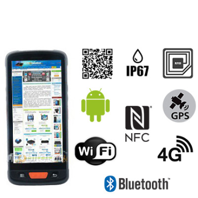 MobiPAD V9s – odporny na niskie i wysokie temperatury terminal danych z UHF RFID, skanerem 2D, NFC, z normą IP67, Wifi i Bluetooth, 4GB RAM i 64GB ROM, system Android, 8-rdzeniowy procesor, czytnik UHF RFID