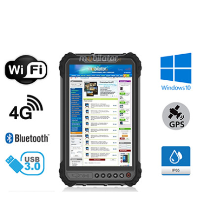 MobiPAD 9TS-J - Idealny na hurtownie, wytrzymały tablet z ekranem 450 nits, 8GB RAM, 256GB ROM, procesorem Intel Celeron, normą IP65, Windows 10, ekranem 8 cali 1920x1200