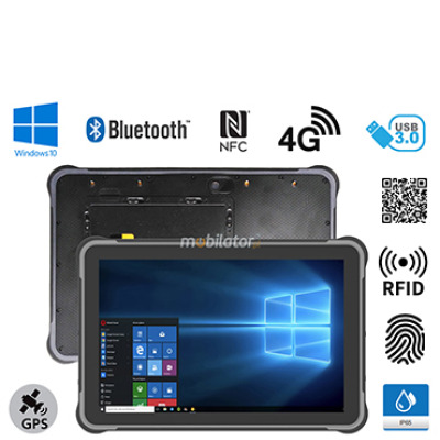MobiPAD JST11 - Wielofunkcyjny tablet przemysłowy IP65, 8GB RAM, 256GB ROM, Windows 10, Intel N5100, high precision GPS, NFC, RJ45, USB 3.0, WiFi, Bluetooth, skaner 2D Honeywell N4680, czytnik linii papilarnych, UHF RFID (3-4m), odporny na wysokie i 