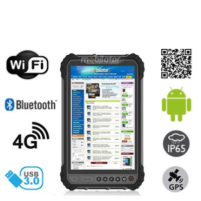MobiPAD 9TS-5A - wzmocniony tablet przemysłowy z ekranem 8 cali 400 nits, odporny na wstrząsy, Android 11, procesor 8x2.0GHz, 4GB RAM, 64GB ROM, IP65, Skaner 2D Newland N1, WiFi, Bluetooth, GPS, 4G LTE