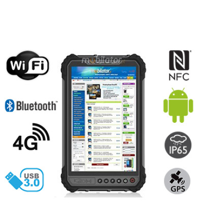 MobiPAD 9TS-5A - pancerny tablet z ekranem 8 cali, 400 nits, NFC, Android 11, odporny na wstrząsy, procesor 8x2.0GHz, 4GB RAM, 64GB ROM, IP65, WiFi, Bluetooth, GPS, 4G LTE