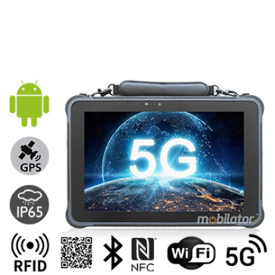 MobiPAD A311-T - tablet przemysłowy z UHF RFID (3-4m), skanerem 2D Honeywell N3680, GPS o wysokiej precyzji, 8GB RAM, 256GB ROM, Android 10, LTE 5G, czytnik linii papilarnych, ekran 10.1 cala, wodoodporny IP65, pancerny tablet na magazyn i plac budow