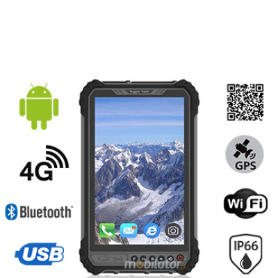 MobiPAD 9TS-6A - Nowoczesny tablet do pracy w terenie, Android 11, wyświetlacz 8 cali 1280x800, 1000 nits, skaner 2D Newland N1, 4GB RAM, 64GB ROM, LTE 4G, procesor 8x2.0GHz, WiFi, Bluetooth, NFC, kamery 5mpx/21mpx, GPS, bateria 10000mAh