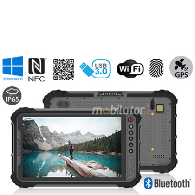 MobiPAD 9TS-M - pancerny tablet przemysłowy z NFC, skanerem 2D i czytnikiem linii papilarnych, 8-calowy ekran dotykowy, Intel i5-8200Y, 8GB RAM, 256GB ROM, LTE 4G, wodoodporny, pyłoodporny, odporny na upadki, IP65